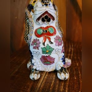Cloisonne Chinese Handmade Enamel Sitting Dog